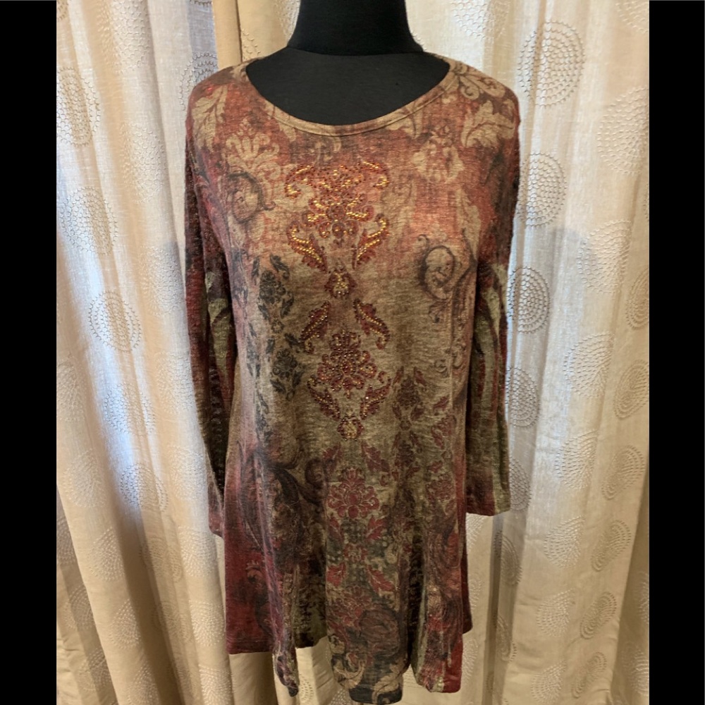 Studio Gem embellished Tunic with 3/4 slee…